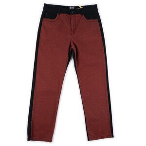 MAEVE by Anthropologie two-tone brick red / black straight leg jeans size 29